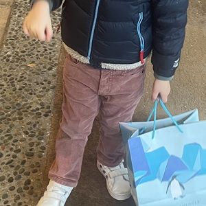 Rose colored stretch corduroy pants